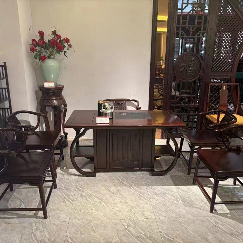 Bàn trà cổ điển bằng gỗ hồng sắc kiểu Trung Quốc