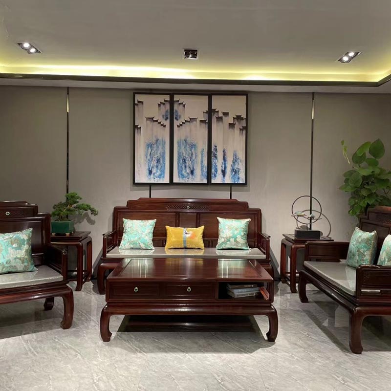 Sofa gỗ nguyên khối kiểu Trung Quốc hiện đại