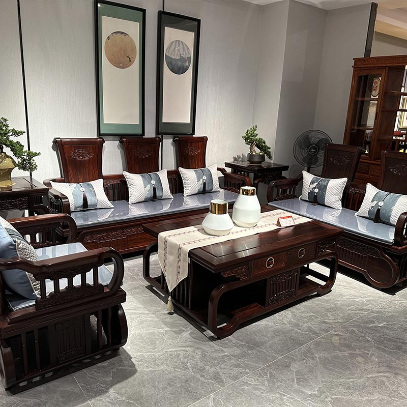 Sofa Gỗ Nguyên Khối Phong Cách Trung Hoa Mới